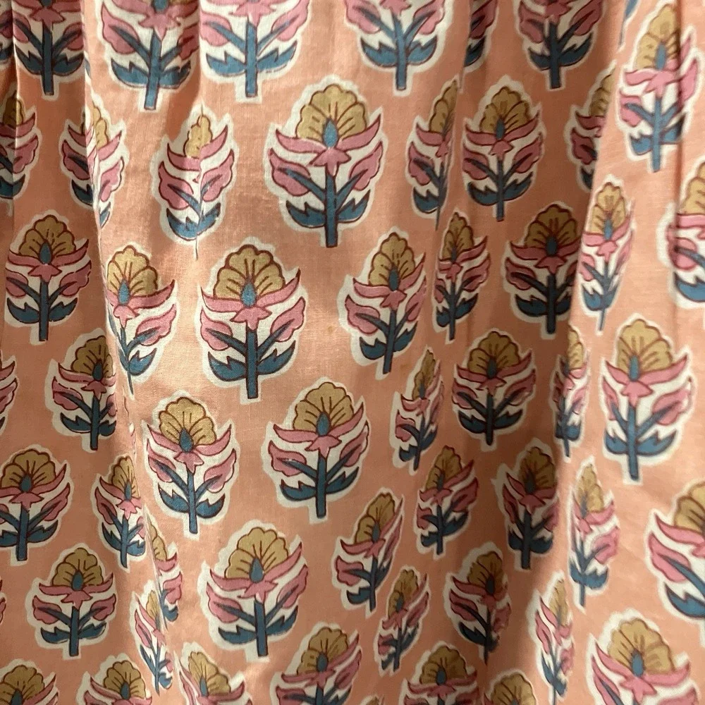 Marea By Liz Joy Floral Print Elastic Waist Maxi Skirt Orange Womens Size XL